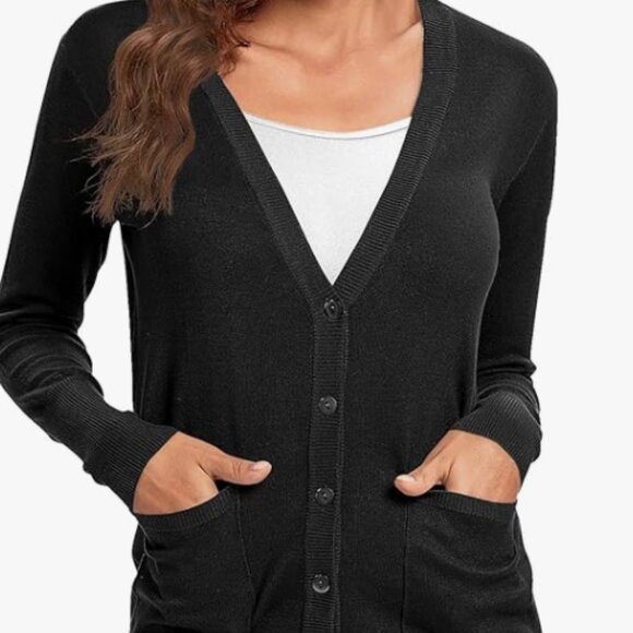 NEW Urban CoCo Women's Button Down Cardigan Sz L Pockets Lightweight Knit - Picture 7 of 10